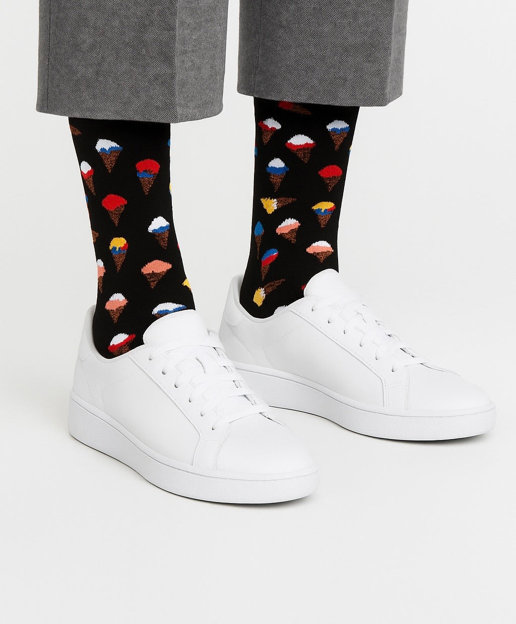 Chaussettes fun Ice Cream Mood – Motifs Glace noires, gourmandes et originales