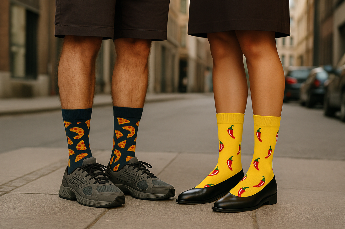 Chaussettes fun MINDRURI en coton peigné, colorées et stylées