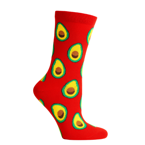 Chaussettes fun Avocado Rush – Avocat rouges
