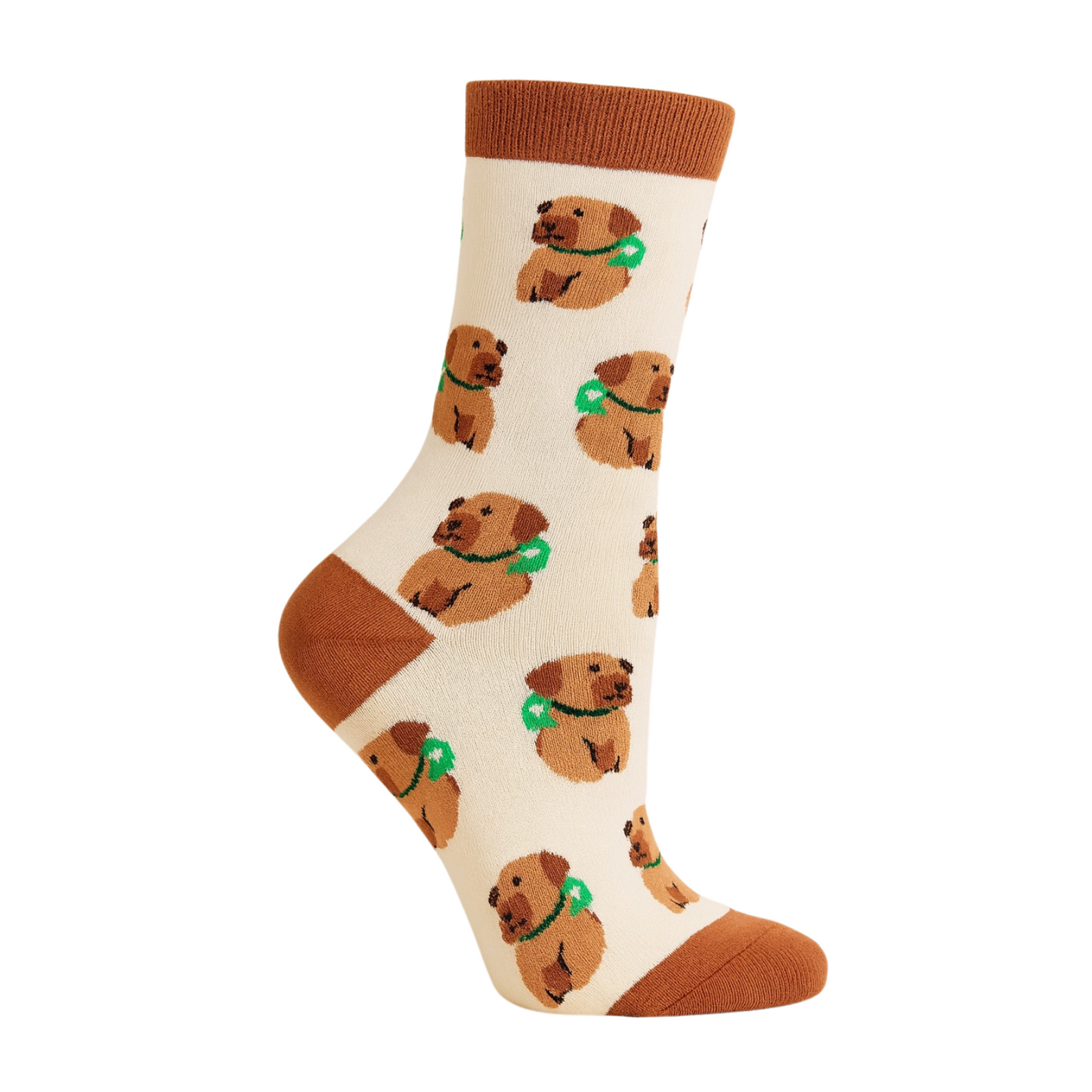 Chaussettes fun Beaver Buddy – Castors crème et marron et originales