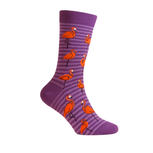 Flamingo Shine – Chaussettes flamants roses violettes élégantes