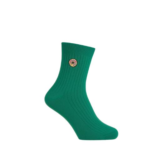 Emerald Donut Delight – Chaussettes donuts vertes fun