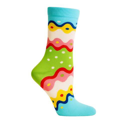 Chaussettes fun Candy Wave – Vagues multicolores, pop et originales