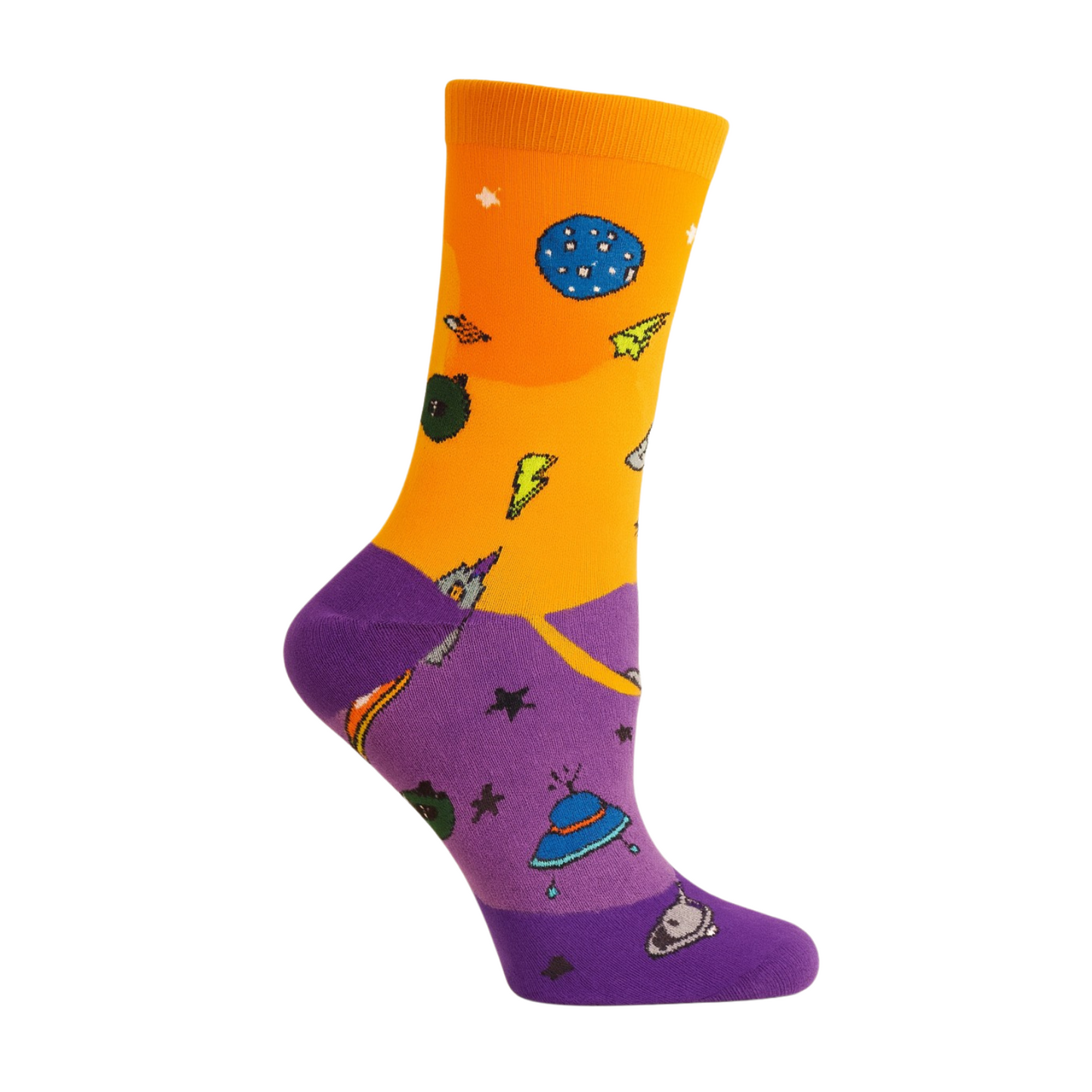 Chaussettes fun Cosmic Voyage – Espace, planètes et fusées, fun et originales