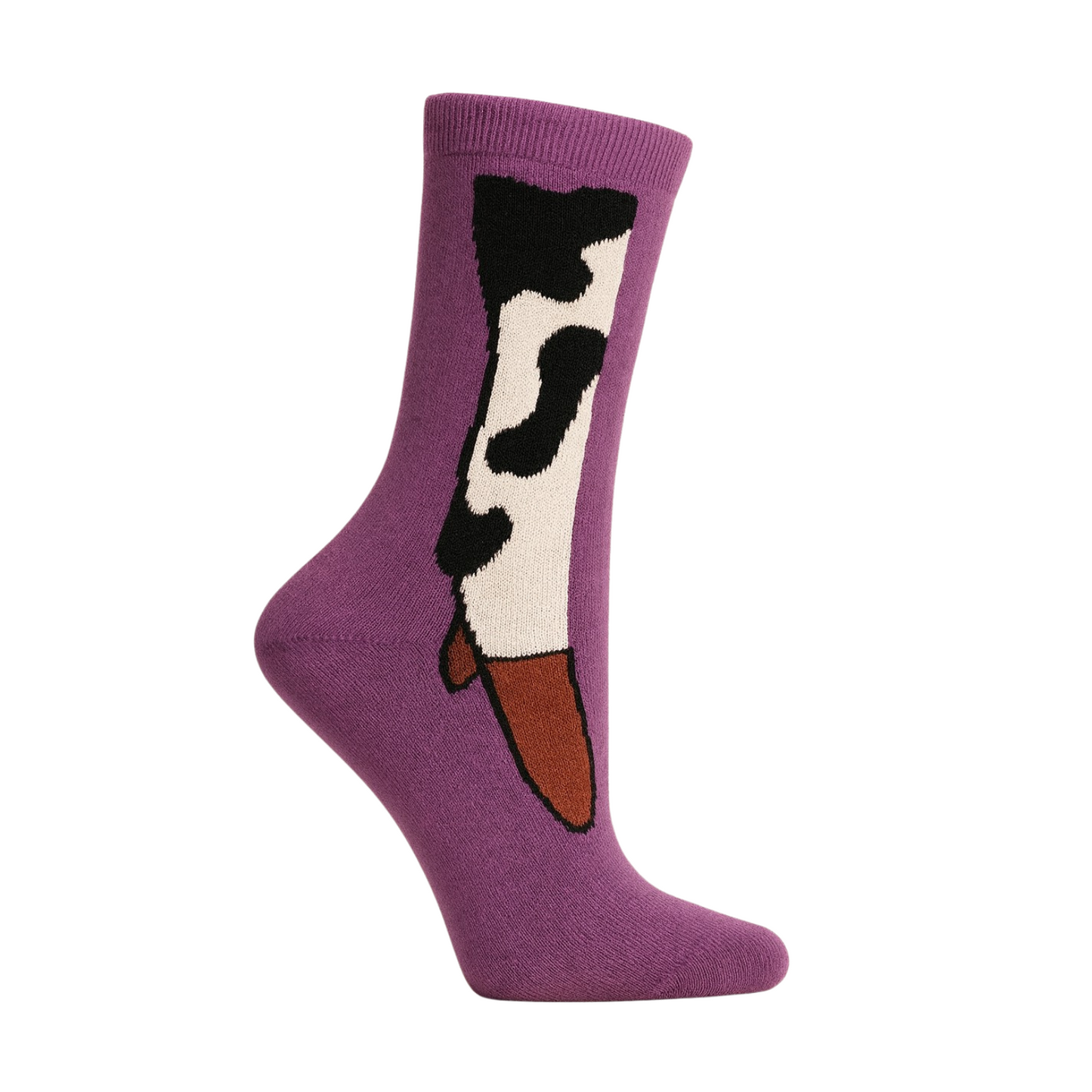 Chaussettes fun Cowboy Moo – Violettes peau de vache, style cowboy et originales