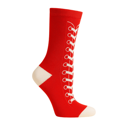 Chaussettes fun Crimson Lace Charm – Rouges style basket montante, streetwear et originales