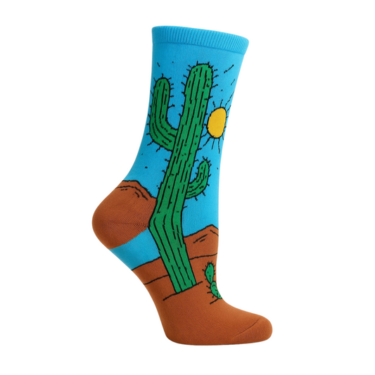 Chaussettes fun Desert Cactus – Cactus bleu azur, désert et originales