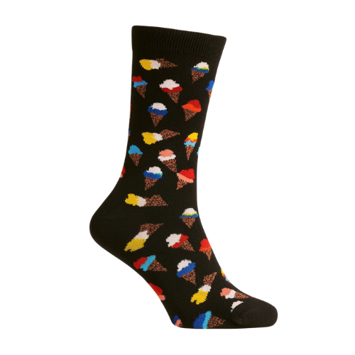 Chaussettes fun Ice Cream Mood – Glace noires, gourmandes et originales