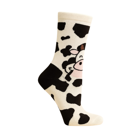 Chaussettes fun Moo Mood – Vache crème et noires et originales