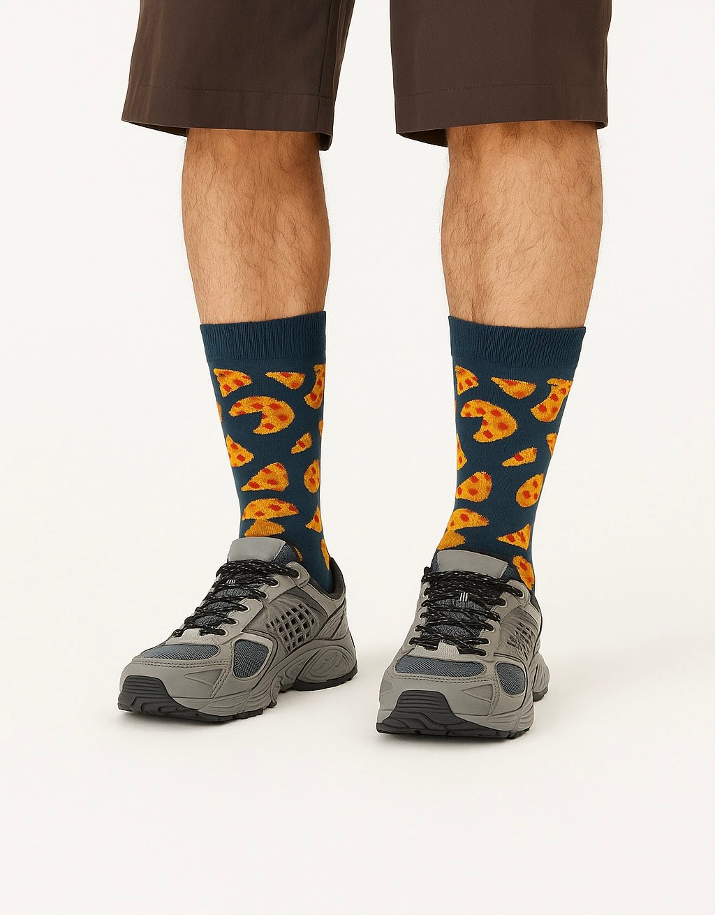 Chaussettes fun Pizza Party – Motifs Pizza bleues et originales