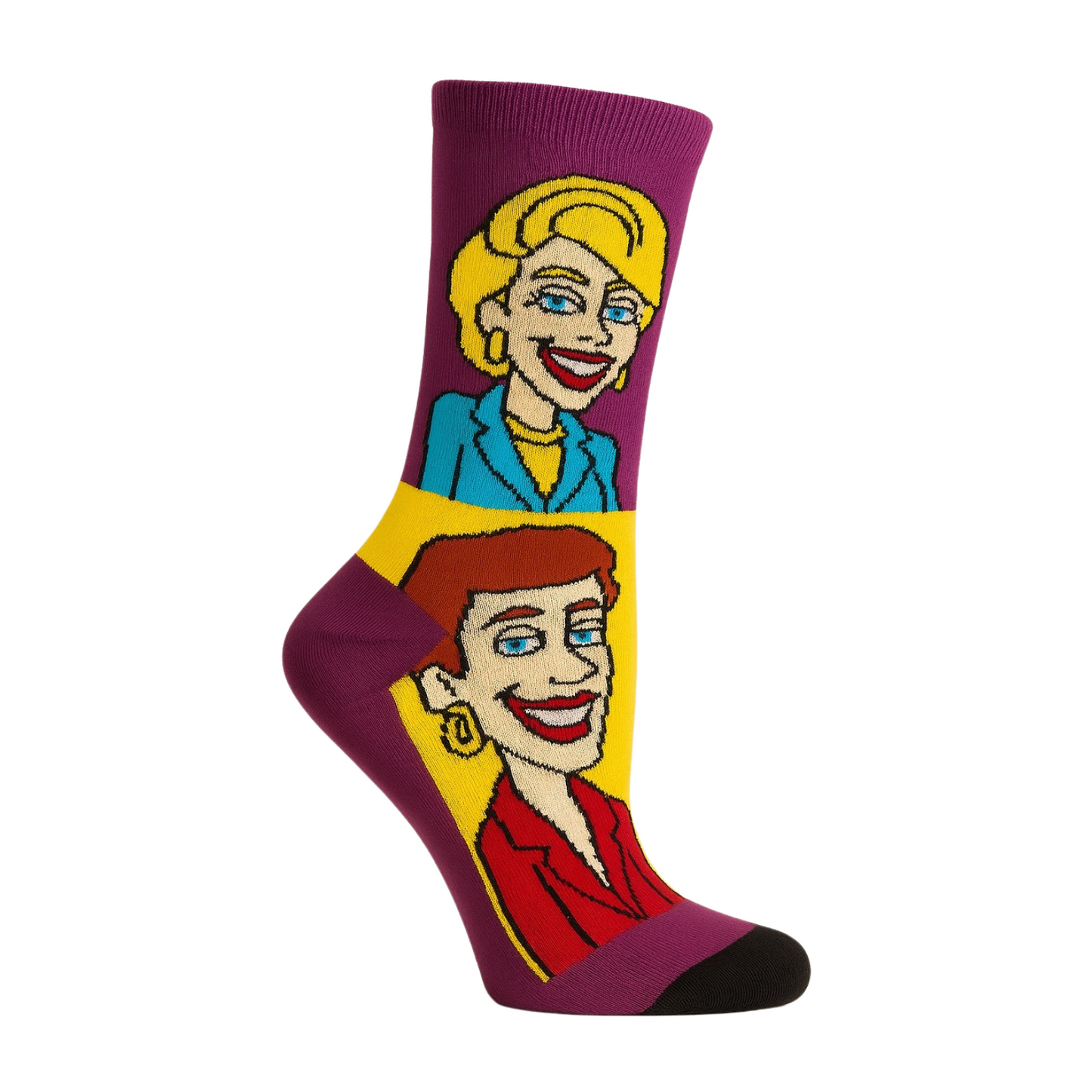 Chaussettes fun Pop Diva Portraits – Visages pop art multicolores et originales