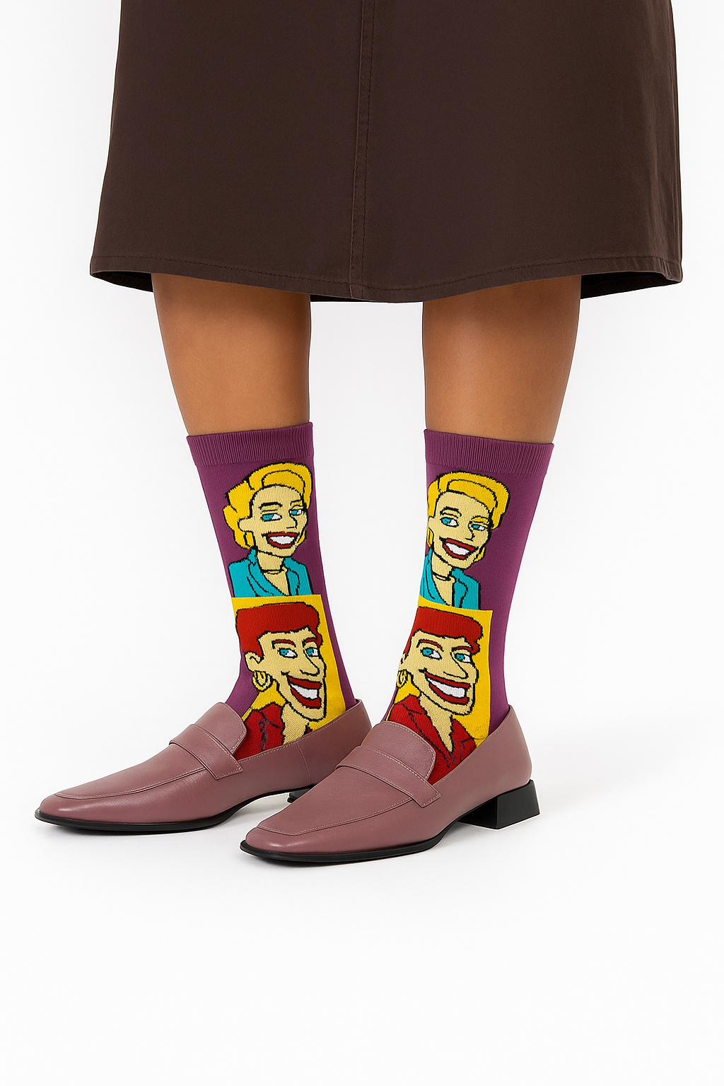 Chaussettes fun Pop Diva Portraits – Visages pop art multicolores et originales