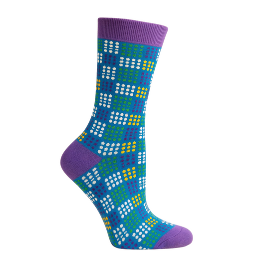 Chaussettes fun Royal Symphony – Élégantes multicolores bleu, vert et violet, originales