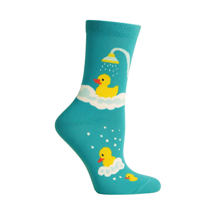 Chaussettes fun Rubber Duck Flow – Canards jaunes et turquoise et originales