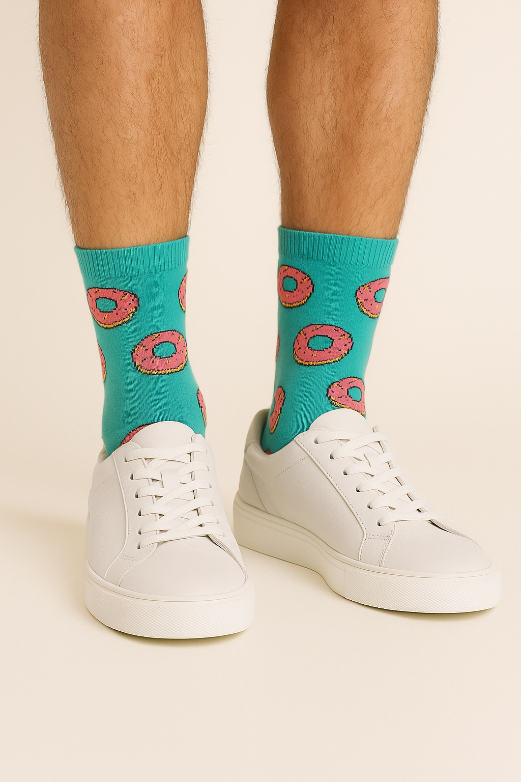 Chaussettes fun Sugar Rush – Donuts sur chaussettes turquoise, gourmandes et originales