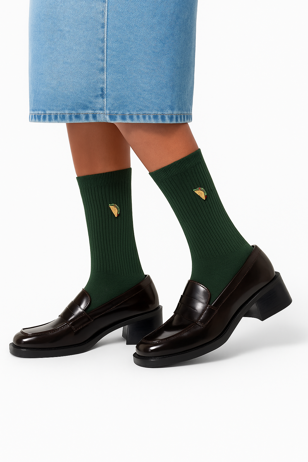 Chaussettes Fun Taco Verde – Tacos sur chaussettes vertes, style street-food et originales