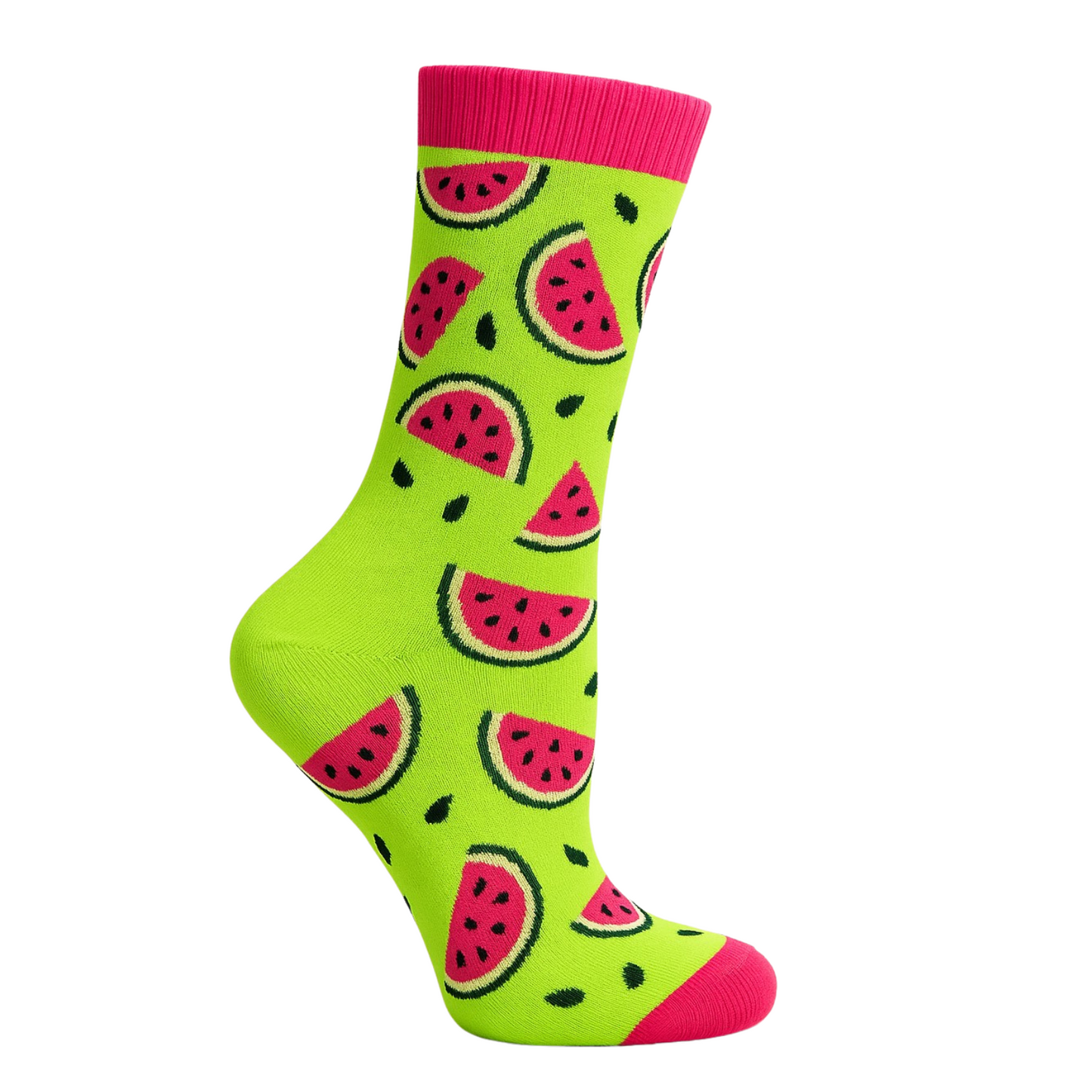 Chaussettes fun Watermelon Splash – Pastèque vertes, fruitées et originales