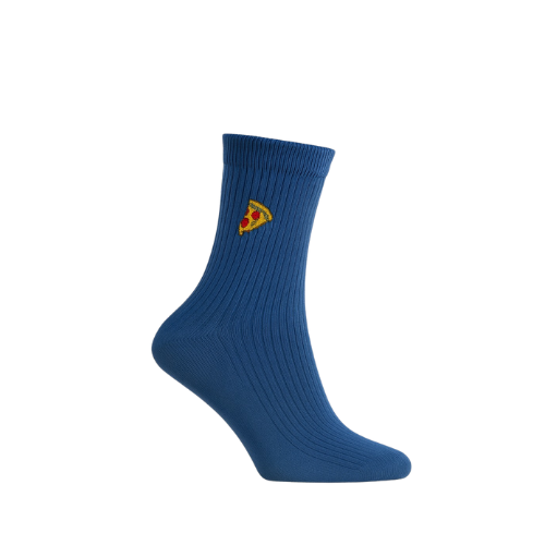 Midnight Slice – Chaussettes pizza bleu nuit